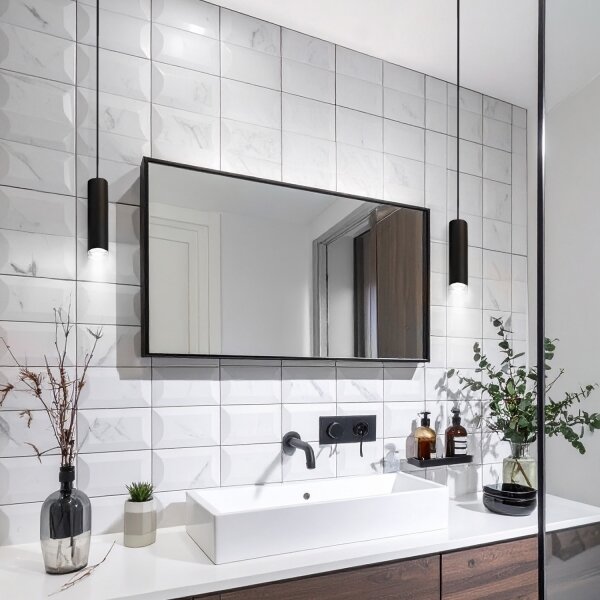 Brilagi - Lampadario da bagno su filo SELE AQUA 1xGU10/30W/230V IP44 nero