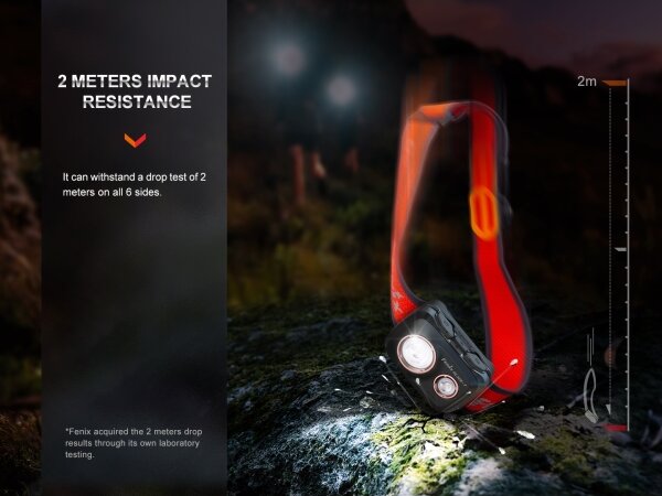 Fenix HL32RTRED -Lampada frontale LED ricaricabile LED/USB IP66 800 lm 300 h rosso/arancione