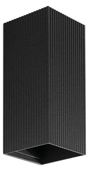 FARO 40566 - Applique SOLE 2xGU10/8W/230V nero ondulato quadrato