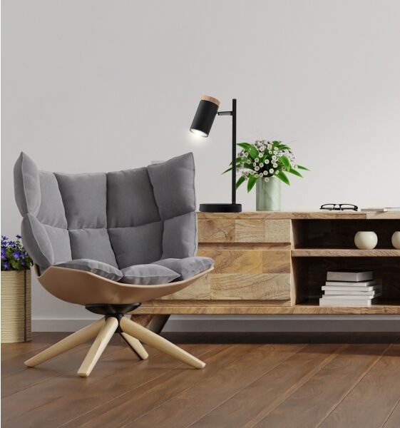 Lampada da tavolo LAGOS 1xGU10/15W/230V nero/marrone