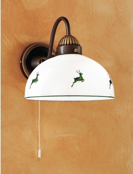 Kolarz 731.61.100 - Applique NONNA 1xE27/75W/230V marrone/cervo verde