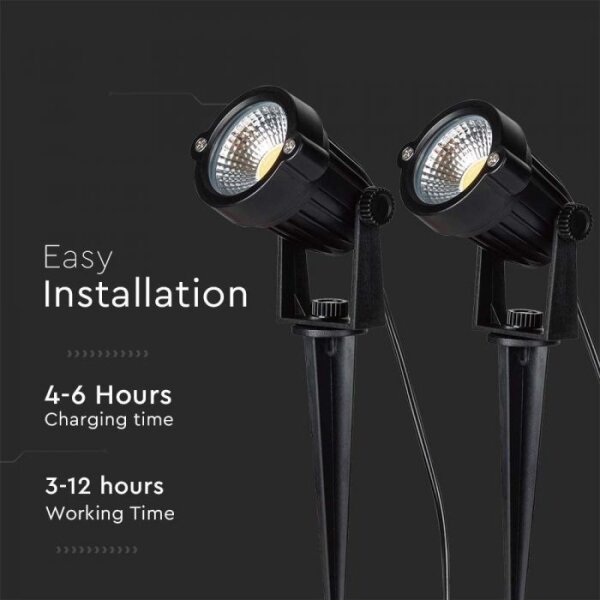 SET 2x Lampada solare LED da esterno 2xLED/1,2W/3,7V IP65 3000K 4000 mAh