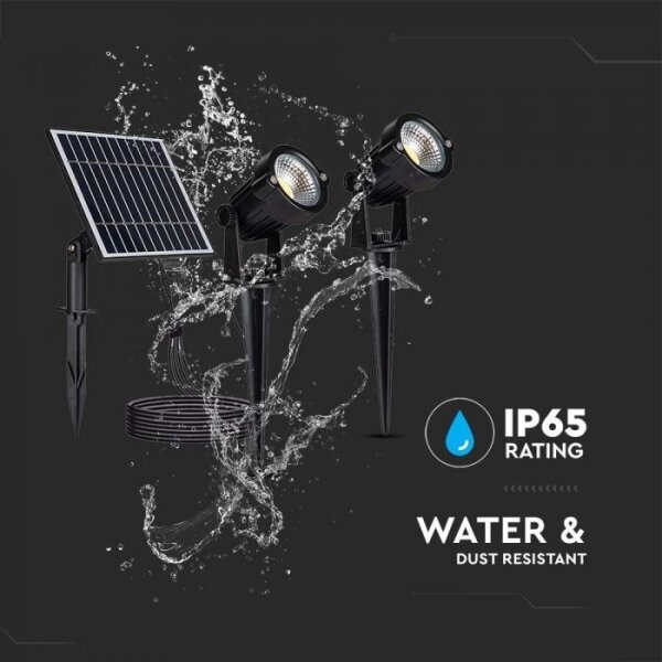 SET 2x Lampada solare LED da esterno 2xLED/1,2W/3,7V IP65 3000K 4000 mAh