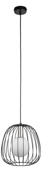 Lampadario a sospensione con filo BELL 1xG9/12W/230V diametro 24 cm nero/cromo lucido