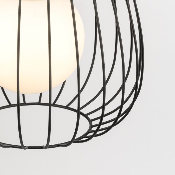Lampadario a sospensione con filo BELL 1xG9/12W/230V diametro 24 cm nero/cromo lucido