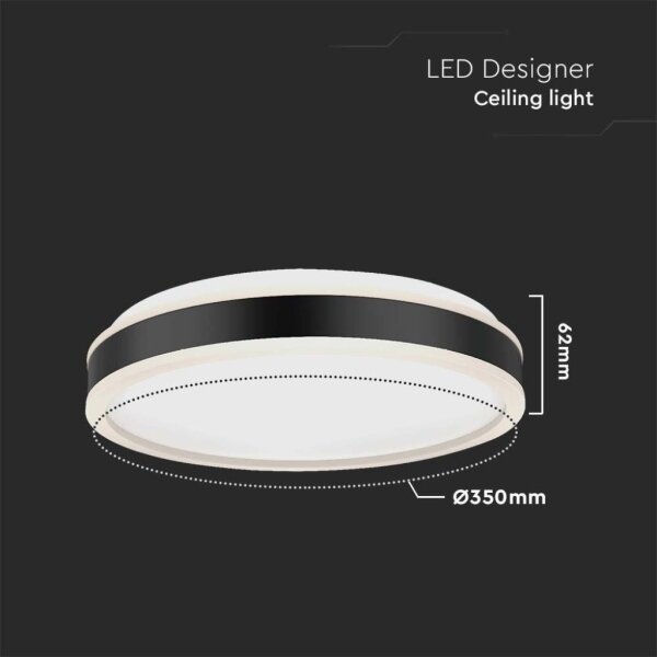 Plafoniera LED LED/18W/230V 4000K diametro 35 cm nero