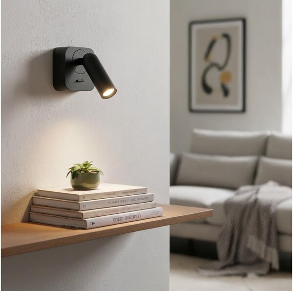 Ideal Lux - Luce Spot da parete a LED BEAN LED/3W/230V CRI 90 nero