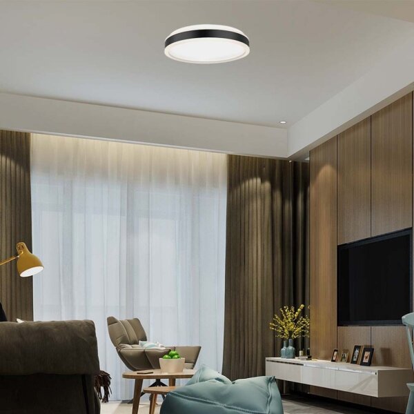 Plafoniera LED LED/18W/230V 4000K diametro 35 cm nero