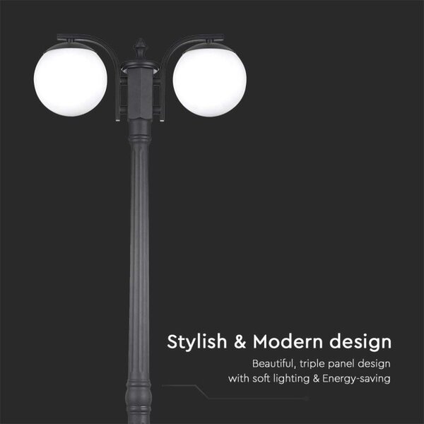 Lampada da esterno 2xE27/60W/230V IP44 199 cm nera