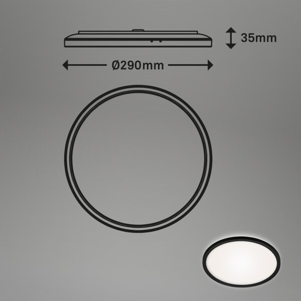 Briloner 3642-415 - Plafoniera LED da bagno SLIM LED/19W/230V IP44 nero