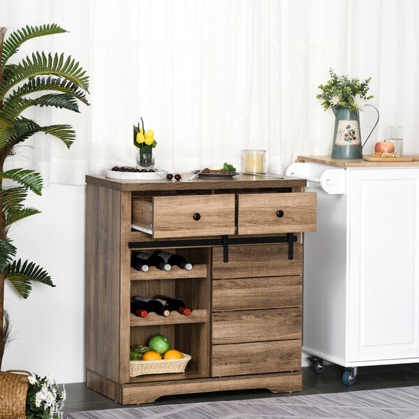 HOMCOM Credenza da Cucina in Stile Industriale, Dispensa per Sala da Pranzo, Cassettiera da Soggiorno Vintage 80x39x86cm|Aosom
