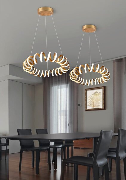 Lampadario dorato ø 55 cm Curl – Trio