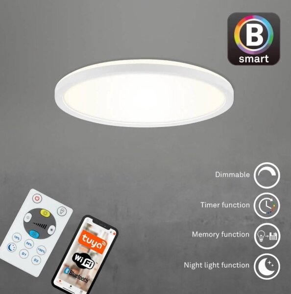 Briloner 7058-016 - Luce LED dimmerabile SLIM LED/18W/230V Wi-Fi Tuya + +TC