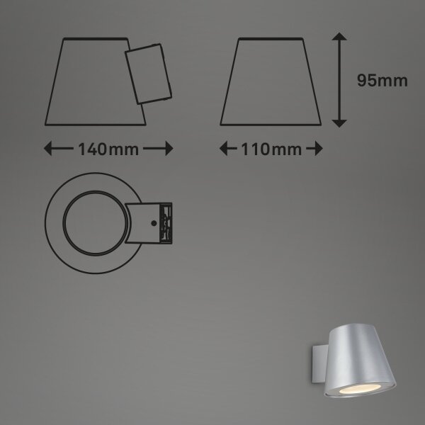 Briloner 3645-014 - Applique a LED da esterno NEAPEL 1xGU10/4,9W/230V IP44