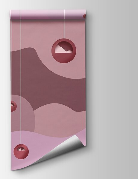 Carta da parati Sfondo viola e rosa con palline, Carta da parati lastrazione, Carta da parati popolare, t00279v1 - Tapeko.it