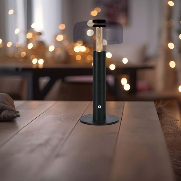 Lampada da tavolo LED dimmerabile ricaricabile 1W 5V 3000K 1800mAh nera