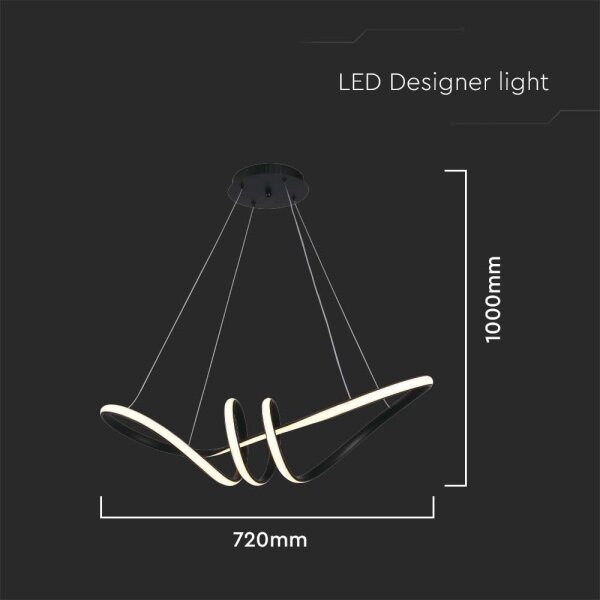 Lampadario LED a sospensione con filo LED/24W/230V 3000K nero