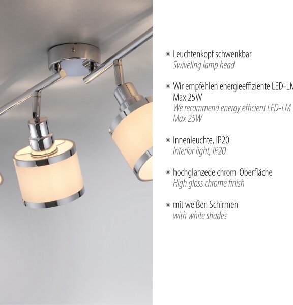 Leuchten Direkt 15374-17 - Faretto ACCOR 4xE14/25W/230V