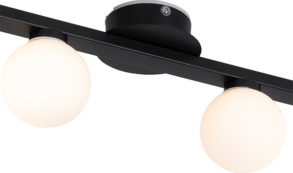 Plafoniera moderna nera IP44 4 luci - Cederic