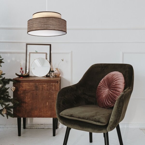 Lampadario a sospensione con filo GRACE 1xE27/60W/230V diametro 40 cm color crema/marrone