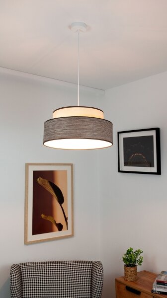 Lampadario a sospensione con filo GRACE 1xE27/60W/230V diametro 40 cm color crema/marrone
