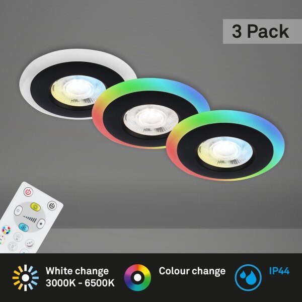 Briloner - SET 3x LED RGBW Lampada da bagno dimmerabile LED/5W/230V IP44+ +TC