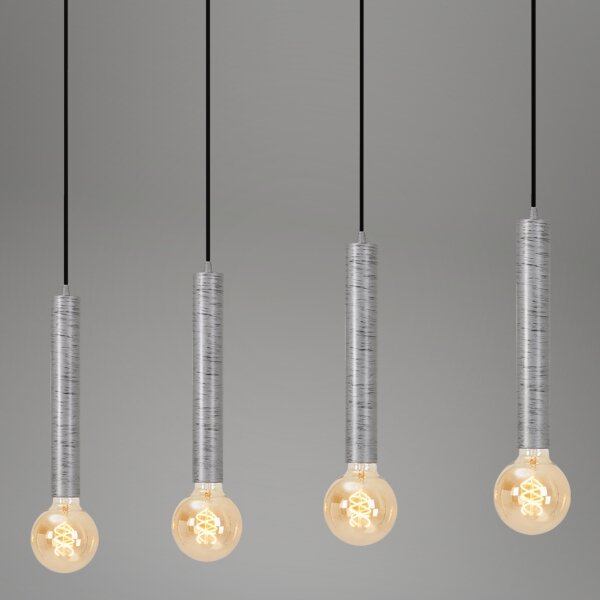 Briloner - Lampadario a sospensione con filo LONGA 4xE27/60W/230V argento
