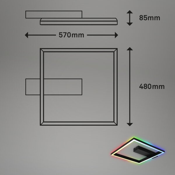 Brilo - LED RGBW Lampadario a plafone dimmerabile FRAME LED/18W/230V 2700-6500K+ +TC