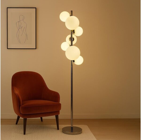 Brilagi - Lampada da terra a LED MILLA 7xG9/3W/230V nero cromato/bianco