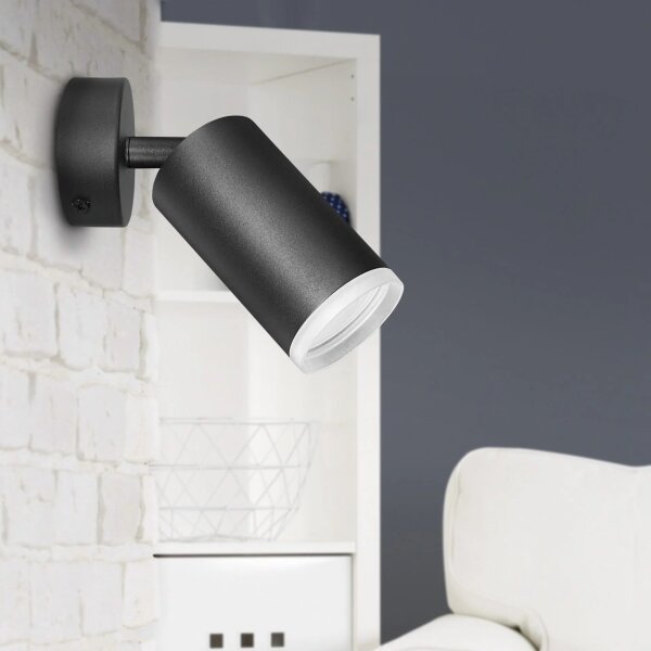 Faretto da parete LONDON 1xGU10/10W/230V nero