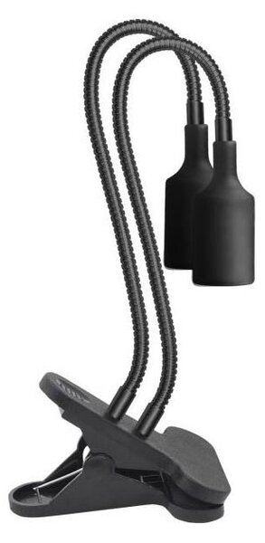 Lampada da tavolo flessibile con clip per piante PLANTY 2xE27/30W/230V nera