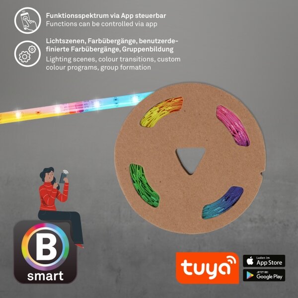 Brilo - Striscia LED RGBW dimmerabile 6,5m LED/18W/230V Wi-Fi Tuya + +TC