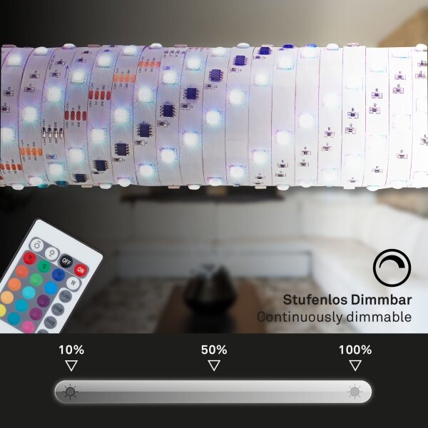 Brilo - LED RGB Striscia dimmerabile 11,5m LED/24W/230V + +TC