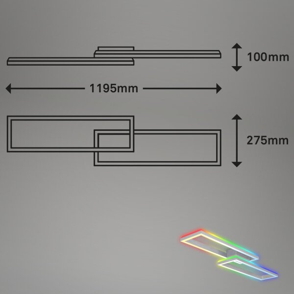 Brilo - LED RGBW Lampadario a plafone dimmerabile FRAME 2xLED/21W/230V 2700-6500K+ +TC