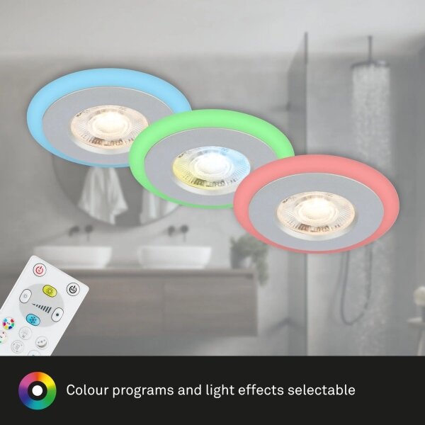 Briloner - SET 3x LED RGBW Lampada da bagno dimmerabile LED/5W/230V IP44+ +TC