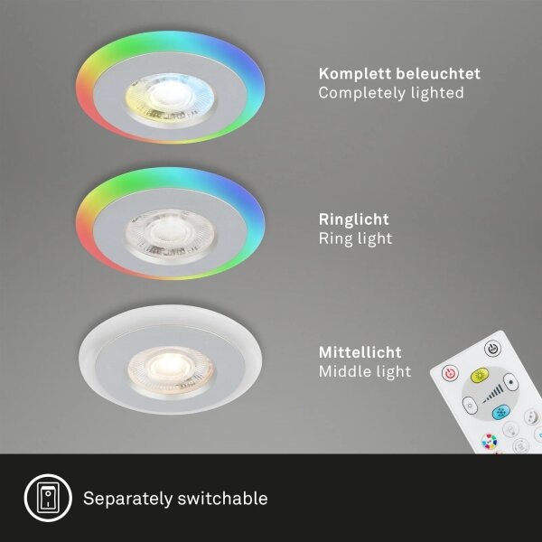 Briloner - SET 3x LED RGBW Lampada da bagno dimmerabile LED/5W/230V IP44+ +TC