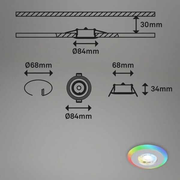 Briloner - SET 3x LED RGBW Lampada da bagno dimmerabile LED/5W/230V IP44+ +TC