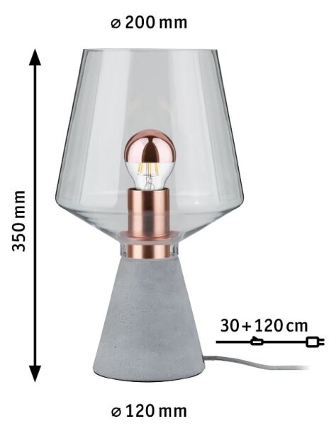 Paulmann 79665 - 1xE27/20W Lampada da tavolo NEORDIC YORIK 230V