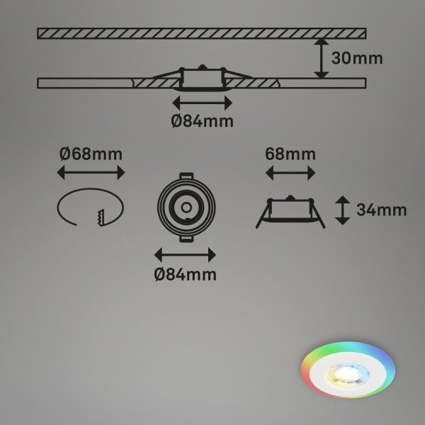 Briloner - SET 3x LED RGBW Lampada da bagno dimmerabile LED/5W/230V IP44+ +TC