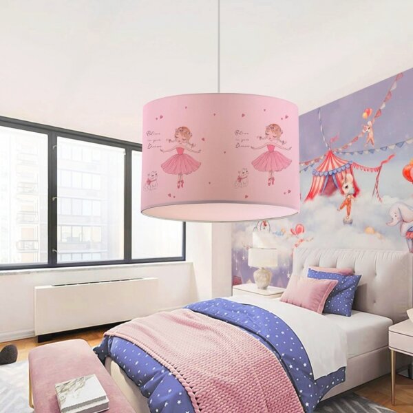 Lampadario per cameretta CANDY 1xE27/40W/230V rosa