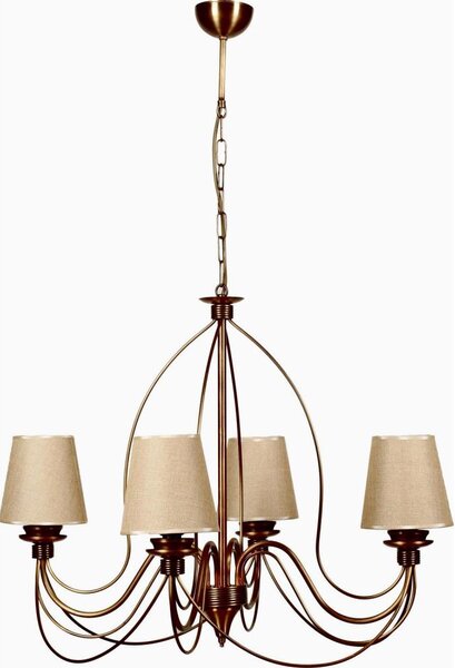 Lampadario a catena CLASSIC 4xE14/40W/230V bronzo/beige