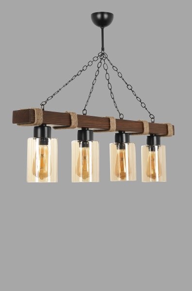 Lampadario a catena JASMIN 4xE27/40W/230V marrone/beige