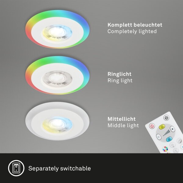 Briloner - SET 3x LED RGBW Lampada da bagno dimmerabile LED/5W/230V IP44+ +TC