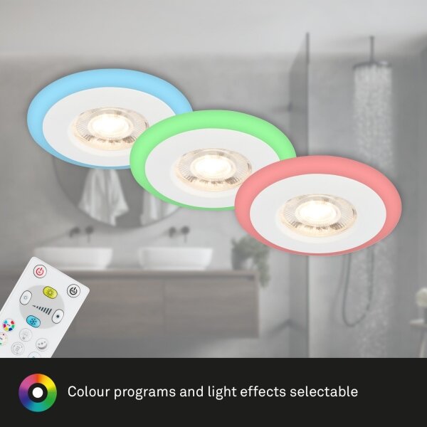 Briloner - SET 3x LED RGBW Lampada da bagno dimmerabile LED/5W/230V IP44+ +TC