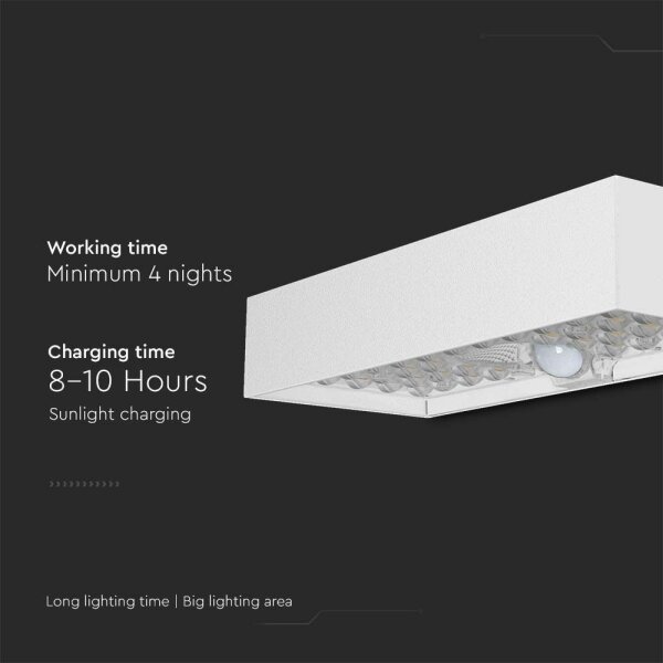Applique a LED solare con sensore LED/6W/3,7V IP65 4000K bianco