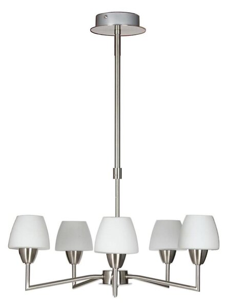Lampadario su asta TOGO 5xG9/40W/230V cromo satinato/bianco