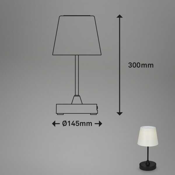 Brilo - Lampada LED esterna dimmerabile ricaricabile 3W 5V IP44 2000mAh