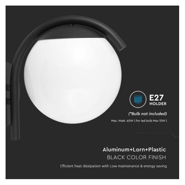 Applique da esterno 1xE27/60W/230V IP44 nero
