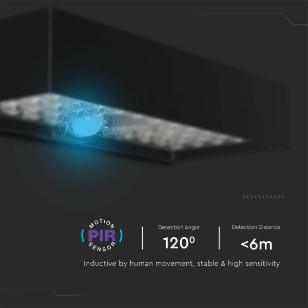 Applique a LED solare con sensore LED/6W/3,7V IP65 4000K 3000 mAh nero
