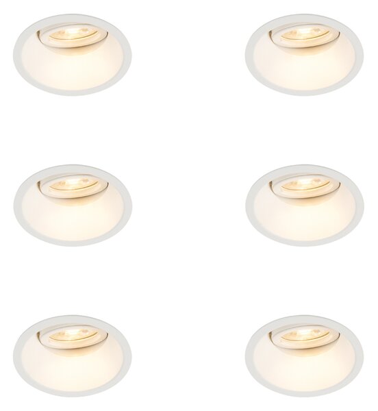 Set di 6 Faretto da incasso bianco ruotabile e inclinabile - Alloy